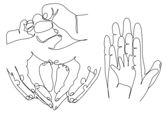 Single continuous line drawing of young dad giving high five gesture to son for success school achievement, parenthood time. Family parenting concept. Trendy one line draw design vector illustration