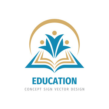 Education Badge Logo Design. University High School Emblem. Vector Illustration. 