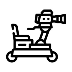 operator cart with video camera line icon vector. operator cart with video camera sign. isolated contour symbol black illustration