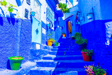 Blue stairs of Chefchaouen, Morocco