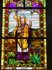 Stained glass window in Lima Cathedral, Peru