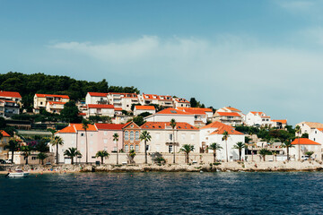 Fototapeta na wymiar Beautiful view of Korcula resort town, Croatia