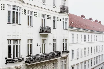 Foto op Plexiglas anti-reflex exterior facade of old buildings in vienna © cceliaphoto