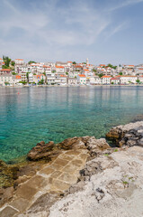 Fototapeta na wymiar Picturesque bay in Povlja village. Povlja is situated in a deep natural harbor on the north-east coast of Brac island in Croatia