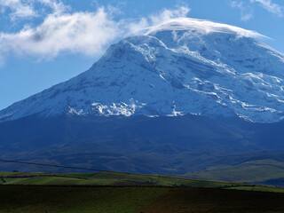 Lenticular clouds above Chimborazo volcano in Ecuador