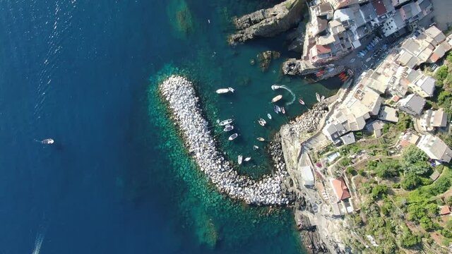 Small port in Riomaggiore, part of Cinque Terre, Italy, Europe