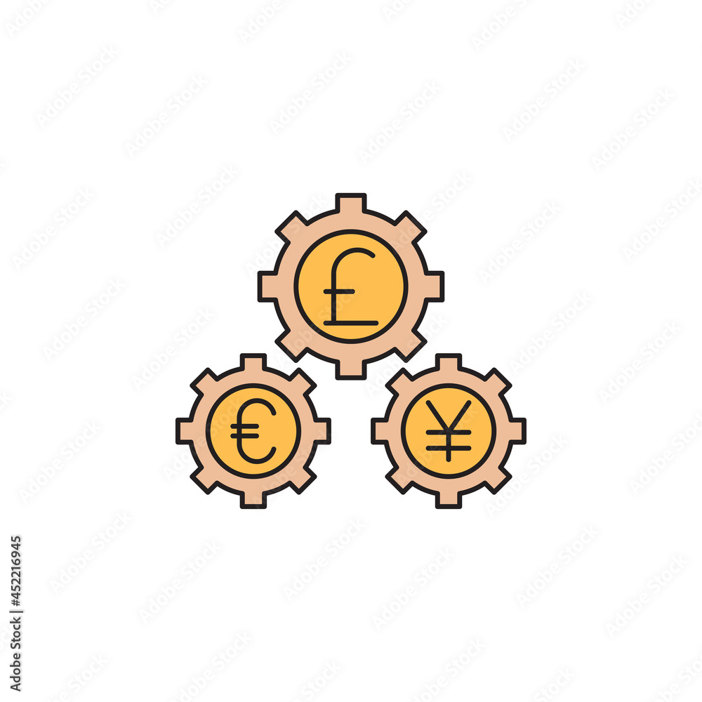 Poster international money exchange icon