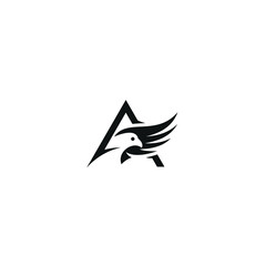logo design letter A vector winged eagle 