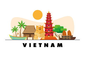vietnam culture landmarks - obrazy, fototapety, plakaty