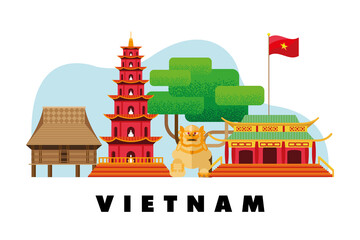 vietnam lettering and landmarks