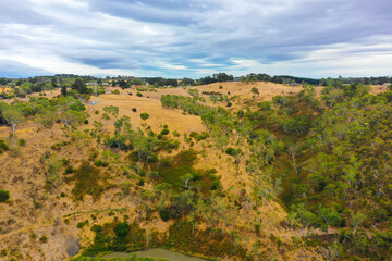 Fototapeta na wymiar オーストラリア・アデレードの町や海をドローンで空撮している風景 Drone aerial view of the city and ocean in Adelaide, Australia. 