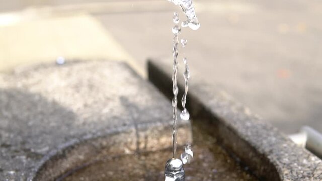 Japanese traditional tap water in the park