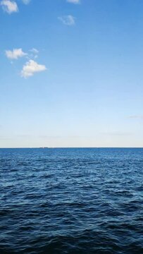 Raging wavy blue deep Sea in summer 