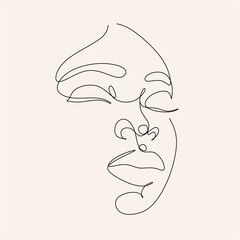Line Art Woman Face Drawing. Black Woman Vector. Afro American Female Logo. Contouring Line. Minimalist Face. Beauty salon