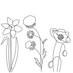 Abstract plant one line drawing. Hand drawn modern minimalistic design for creative logo, icon or emblem.