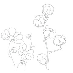 Abstract plant one line drawing. Hand drawn modern minimalistic design for creative logo, icon or emblem.