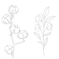 Abstract plant one line drawing. Hand drawn modern minimalistic design for creative logo, icon or emblem.