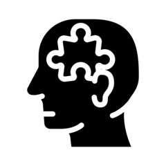 puzzle employee problem and task glyph icon vector. puzzle employee problem and task sign. isolated contour symbol black illustration