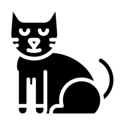 black cat glyph icon