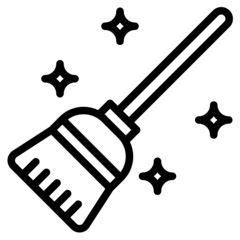 broom line icon