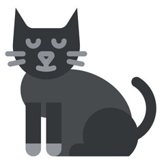 black cat flat icon