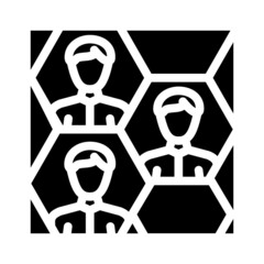honeycomb networking glyph icon vector. honeycomb networking sign. isolated contour symbol black illustration
