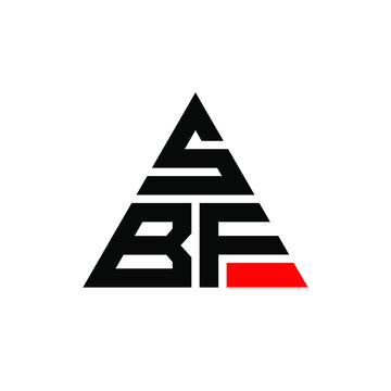 SBF triangle letter logo design with triangle shape. SBF triangle logo design monogram. SBF triangle vector logo template with red color. SBF triangular logo Simple, Elegant, and Luxurious Logo. SBF 