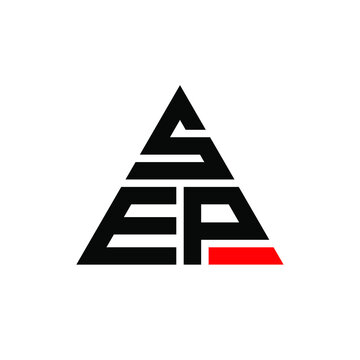 SEP triangle letter logo design with triangle shape. SEP triangle logo design monogram. SEP triangle vector logo template with red color. SEP triangular logo Simple, Elegant, and Luxurious Logo. SEP 