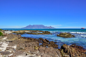 Table mountain beach , view from Blouberg cape town