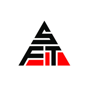 SFT triangle letter logo design with triangle shape. SFT triangle logo design monogram. SFT triangle vector logo template with red color. SFT triangular logo Simple, Elegant, and Luxurious Logo. SFT 
