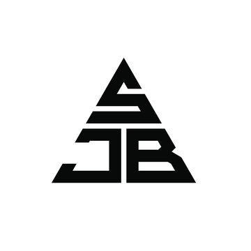 SJB triangle letter logo design with triangle shape. SJB triangle logo design monogram. SJB triangle vector logo template with red color. SJB triangular logo Simple, Elegant, and Luxurious Logo. SJB 