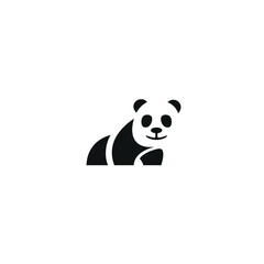 silhouette of panda logo inspiring animal design 