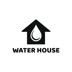 water drop house icon logo