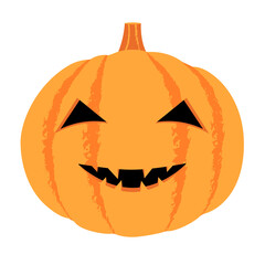 Vector flat style.
Halloween pumpkin symbol.
The pumpkin simultaneously symbolizes the end of the harvest, the evil spirit and the fire that frightens him.