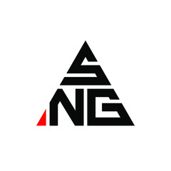 SNG triangle letter logo design with triangle shape. SNG triangle logo design monogram. SNG triangle vector logo template with red color. SNG triangular logo Simple, Elegant, and Luxurious Logo. SNG 