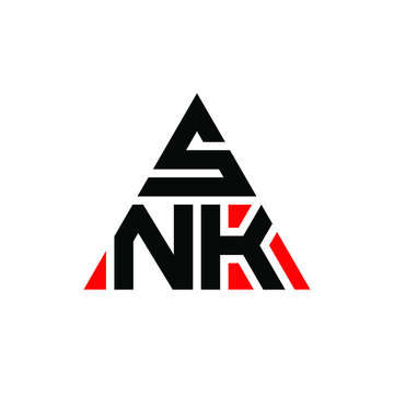 SNK triangle letter logo design with triangle shape. SNK triangle logo design monogram. SNK triangle vector logo template with red color. SNK triangular logo Simple, Elegant, and Luxurious Logo. SNK 