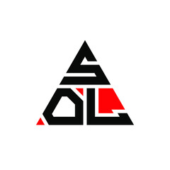 SOL triangle letter logo design with triangle shape. SOL triangle logo design monogram. SOL triangle vector logo template with red color. SOL triangular logo Simple, Elegant, and Luxurious Logo. SOL 