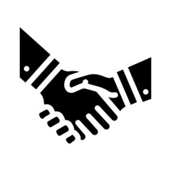handshake partners glyph icon vector. handshake partners sign. isolated contour symbol black illustration