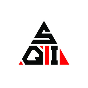 SQI triangle letter logo design with triangle shape. SQI triangle logo design monogram. SQI triangle vector logo template with red color. SQI triangular logo Simple, Elegant, and Luxurious Logo. SQI 