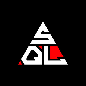 SQL triangle letter logo design with triangle shape. SQL triangle logo design monogram. SQL triangle vector logo template with red color. SQL triangular logo Simple, Elegant, and Luxurious Logo. SQL 