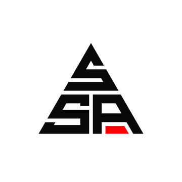 SSA triangle letter logo design with triangle shape. SSA triangle logo design monogram. SSA triangle vector logo template with red color. SSA triangular logo Simple, Elegant, and Luxurious Logo. SSA 