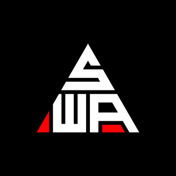 SWA triangle letter logo design with triangle shape. SWA triangle logo design monogram. SWA triangle vector logo template with red color. SWA triangular logo Simple, Elegant, and Luxurious Logo. SWA 