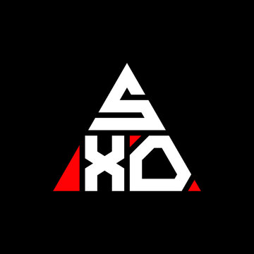 SXO triangle letter logo design with triangle shape. SXO triangle logo design monogram. SXO triangle vector logo template with red color. SXO triangular logo Simple, Elegant, and Luxurious Logo. SXO 