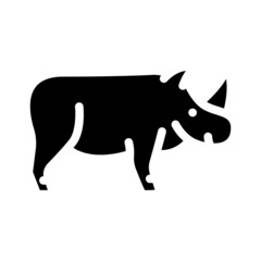 rhinoceros animal glyph icon vector. rhinoceros animal sign. isolated contour symbol black illustration