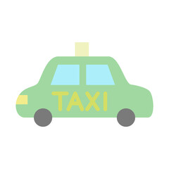 シンプルなタクシーのカラーアイコン