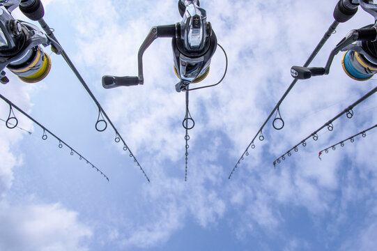 Fishing Rod and Reels on a boat heading out to fish.