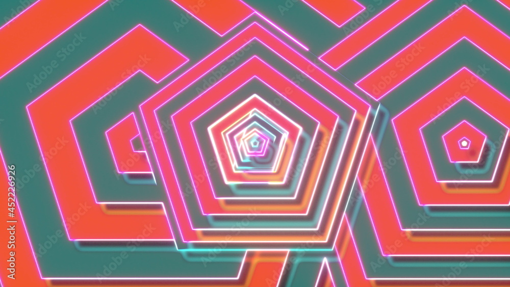 Poster computer generated web modern background. colorful pattern. 3d rendering abstract geometric shapes