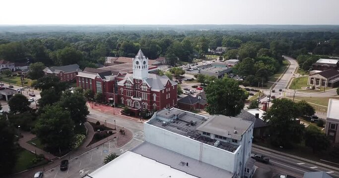 Clock Tower in Henry County Georgia Drone Aerial View