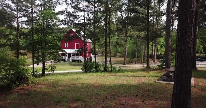 Historic Starr's Mill Peachtree City Georgia Drone Aerial View