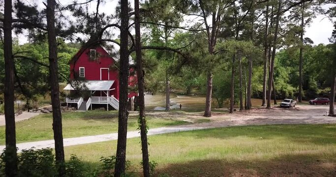 Historic Starr's Mill Peachtree City Georgia Drone Aerial View